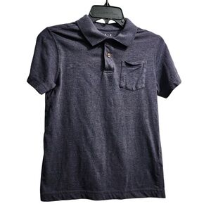 Basic Editions Kids Polo Shirt Heathered Casual Short Sleeve Top L (10/12)